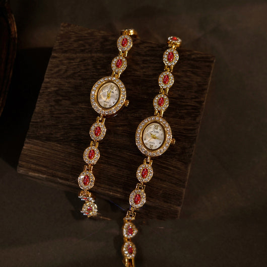 Reloj Elegante Ovalado Arcoíris con Cristales de Lujo para Mujer - Image 6