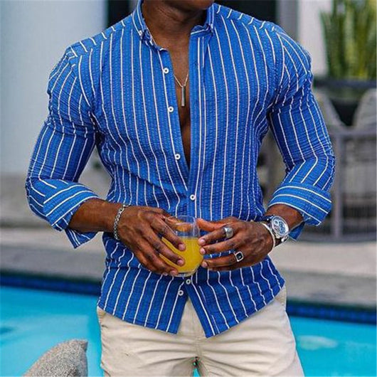 Camisa Cuadros Británica Elástica Suelta Manga Larga Solapa Estampada - Image 14