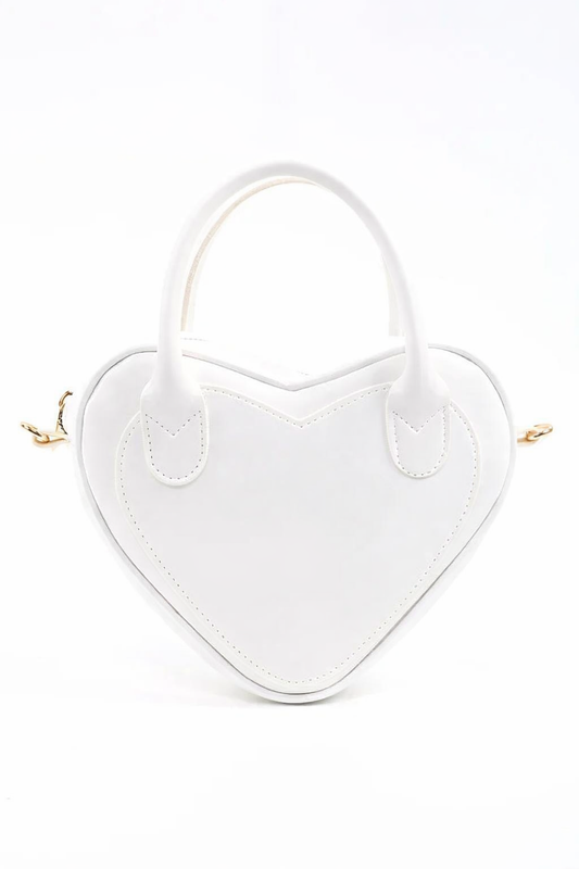 Bolso de Cuero Sintético en Forma de Corazón con Cierre y Compartimento Único