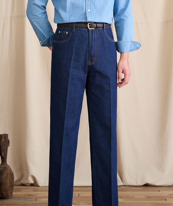 Jeans Vintage Clássico de Cintura Alta Reta