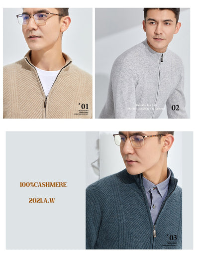 Cardigan de Cashmere Puro Grueso con Cierre - Elegancia Casual - Image 11