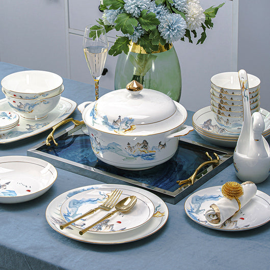 Juego de Vajilla de Porcelana Nórdica Premium para el Hogar - Image 27