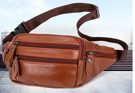 Bolsa de Pecho Cuero Genuino para Hombre - Bandolera Crossbody Ajustable - Image 2