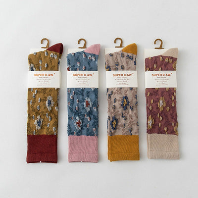 Calcetines de Algodón Puro para Mujer con Diseño Floral - Image 3