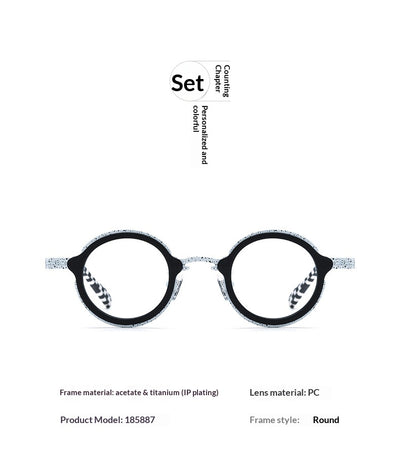 Armazón de Gafas Redondo en Titanio Ensamblado - Image 16