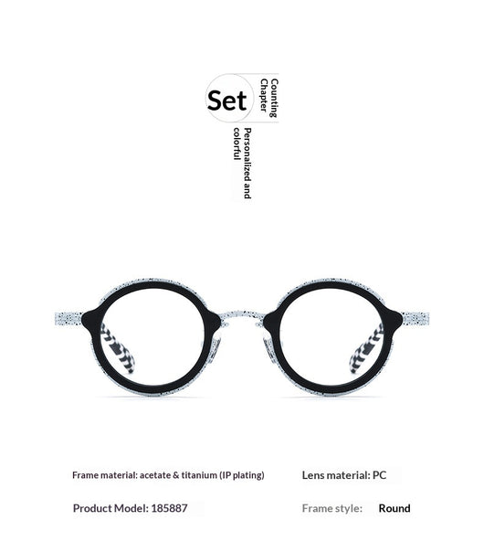 Armazón de Gafas Redondo en Titanio Ensamblado - Image 16