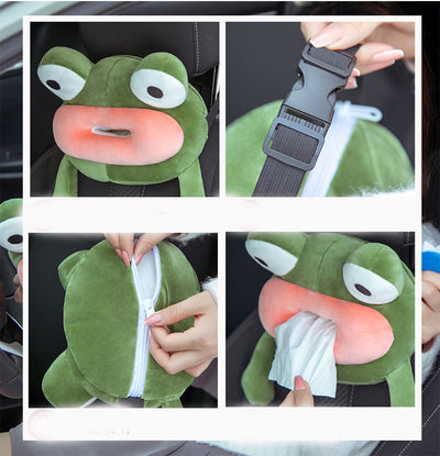 Organizador de Asiento para Auto con Dispensador de Pañuelos y Diseño Peluche - Image 3