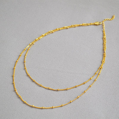 Collar Cadena Doble Arvejas Temperamento - Image 12