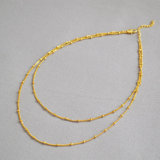 Collar Cadena Doble Arvejas Temperamento - Image 12