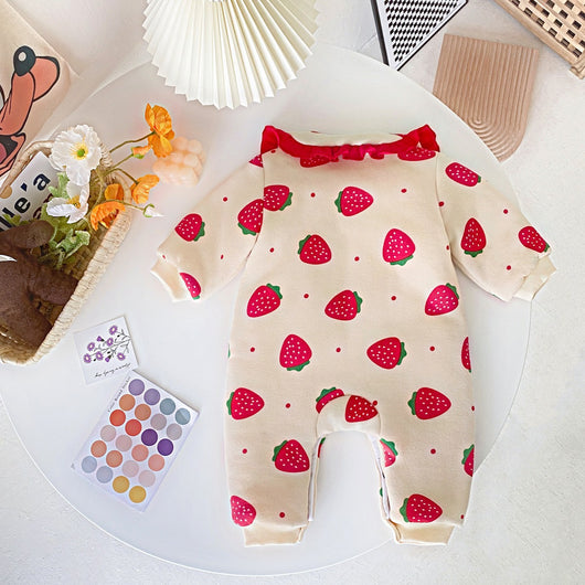 Enterizo Acolchado para Bebé Niña con Estampado de Fresas - Image 13