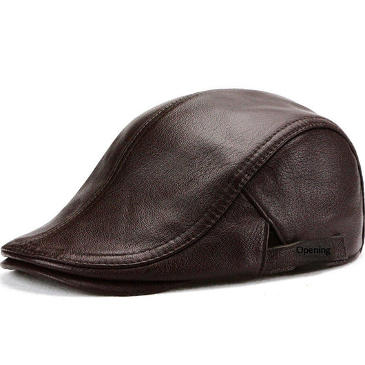Gorra de Cuero Estilo Coreano Delgada para Otoño e Invierno - Caballeros Maduros - Image 8