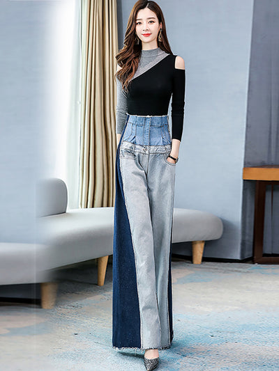 Conjunto Profesional Pantalón Ancho y Blusa Elegante - Image 3