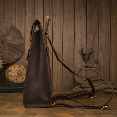 Mochila de Cuero Casual Estilo Británico para Hombre - Image 13