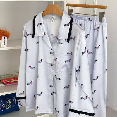 Pijama de Seda Fresca Pantalón Largo - Conjunto Completo
