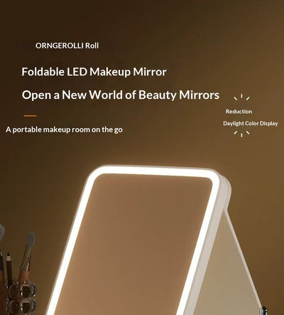 Espejo de Maquillaje LED Portátil Plegable con Luz Integrada - Image 13