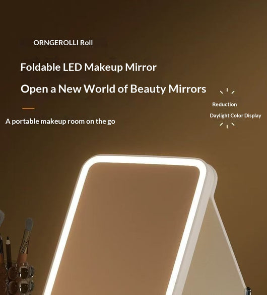 Espejo de Maquillaje LED Portátil Plegable con Luz Integrada - Image 13