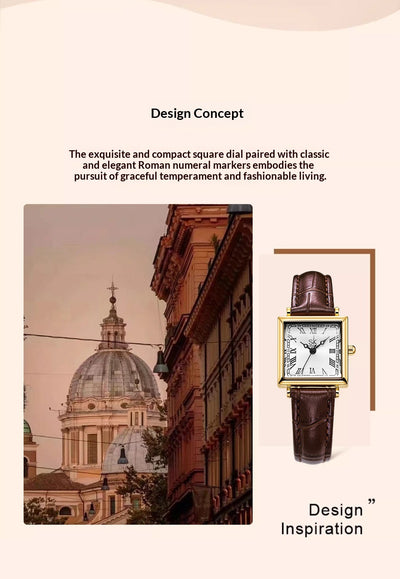 Reloj Elegante Cuadrado Retro para Mujer con Correa de Cuero - Image 8