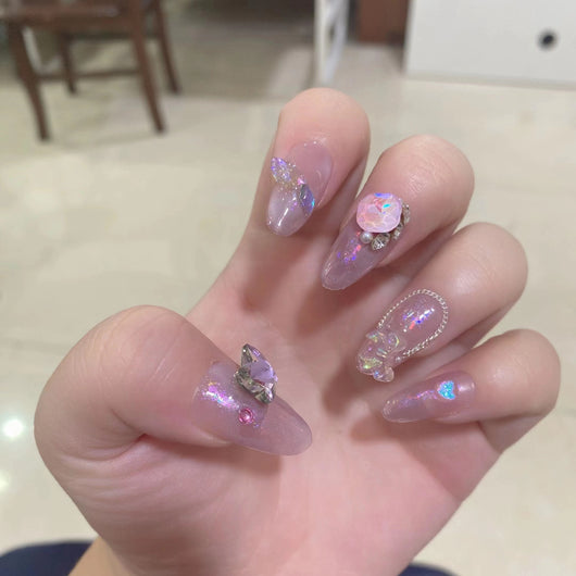 Uñas Postizas Cuadradas con Mariposas - Parches Adhesivos Removibles - Image 6