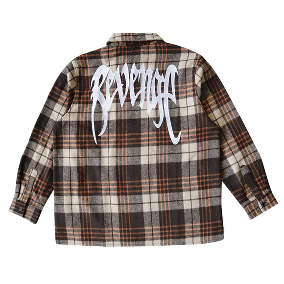 Chaqueta Camisa Cuadriculada con Bordados y Cierre