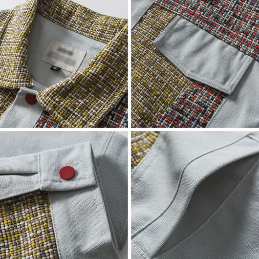 Chaqueta Suelta de Contraste para Hombre - Estilo Retro Universitario - Image 9