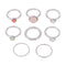 Colorful Stone Metalic Finger Rings Joint Combination Rings For Women Girl Rings Blanco