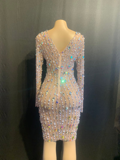 Vestido Corto de Fiesta con Brillantes para Cumpleaños - Image 3