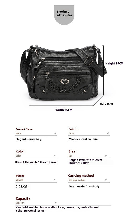 Bolso Mensajero Mujer Grande Multi-bolsillos Capacidad Premium - Image 10
