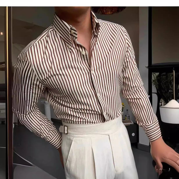 Camisa de Algodón Seersucker Primavera para Hombre