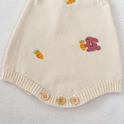 Cardigan Tejido para Bebé con Bordado de Conejo y Zanahoria Otoñal - Image 12