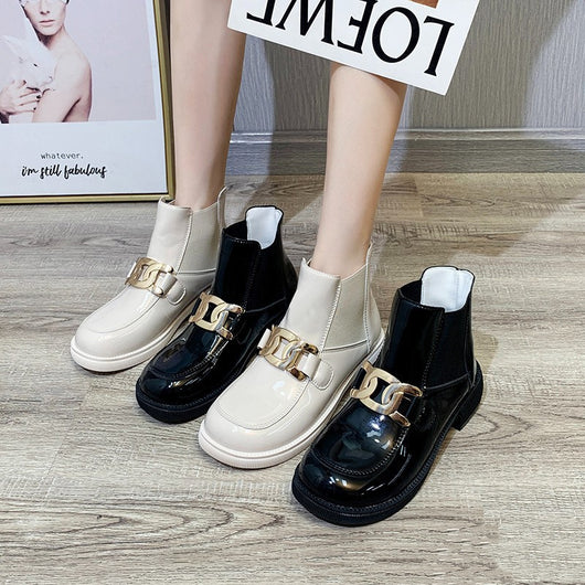 Botines de Tacón Metálico Grueso - Estilo Fashion - Image 9