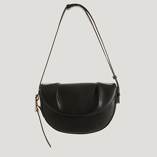 Bolso Bandolera de Cuero Vacuno con Pliegues - Image 4