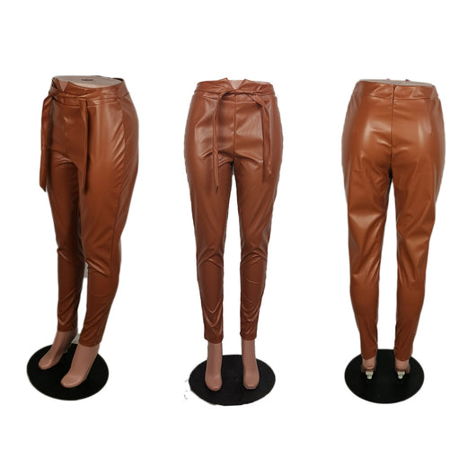 Pantalones de Cuero Casual Otoño-Invierno Estilo Europeo Americano - Image 7