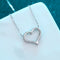 Lady Fashion Heart Pendant Necklace Negro