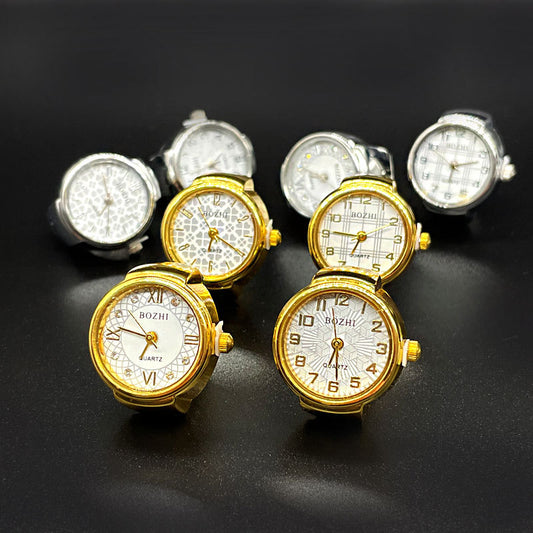 Reloj Anillo Versátil Dorado y Plateado - Diseño Minimalista All-Match