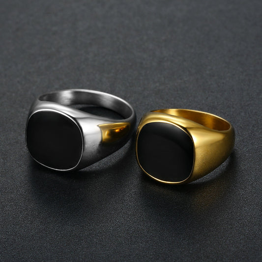 Anillo Cuadrado Negro para Hombre Coolx