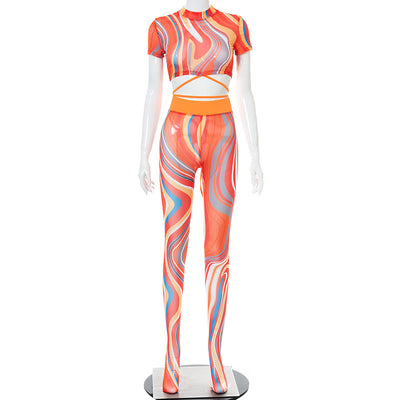 Body Stocking Estampado con Cordones y Efecto Tie-Dye - Image 14