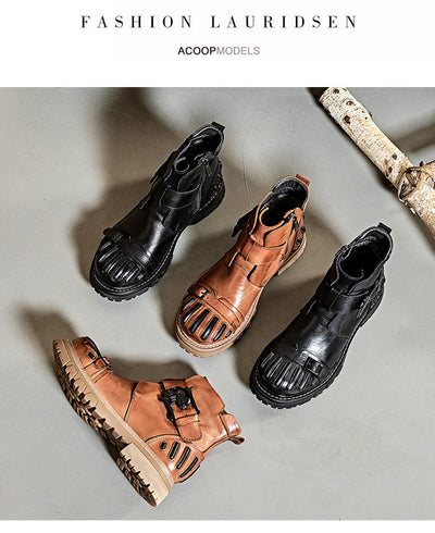 Botas Martin de Cuero para Hombre - Estilo Punk Rock con Suela Industrial - Image 11