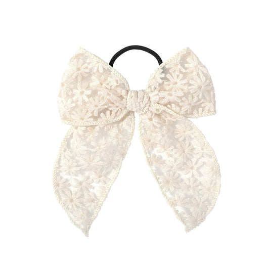 Hebilla Floral para Cabello con Encaje Bordado y Moño Elegante - Image 7