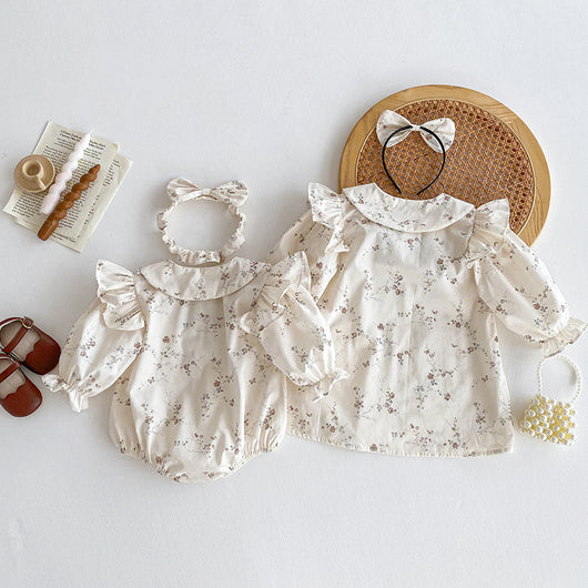 Vestido Romper para Bebé Niña con Mangas Volantes y Encaje - Image 22