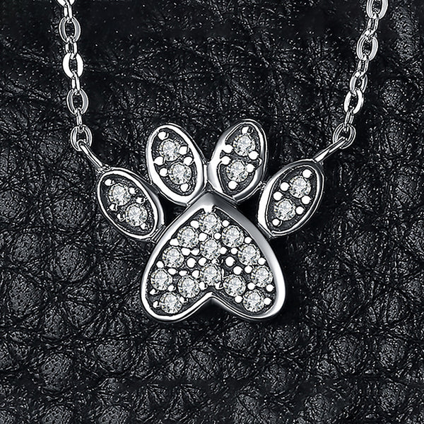 Aretes de Plata con Huellas de Animales Kawaii