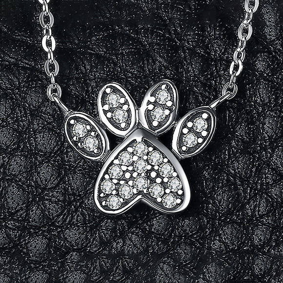 Aretes de Plata con Huellas de Animales Kawaii