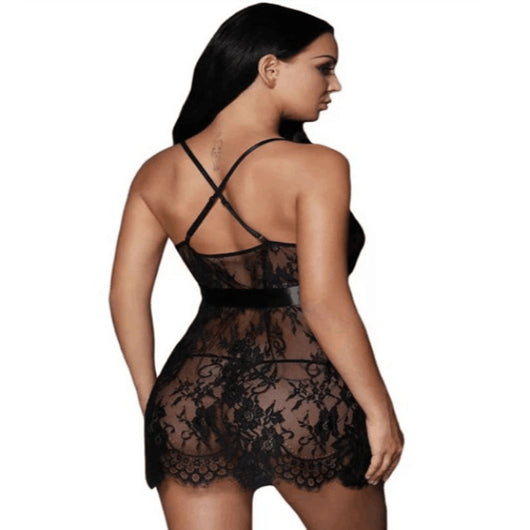Lencería Sensual Encaje Transparente con Tirantes Ajustables - Image 8