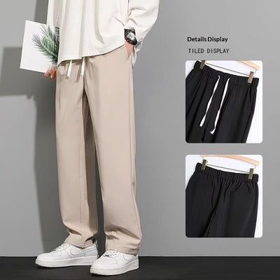 Pantalones Anchos Negro para Hombre - Primavera Otoño - Image 5