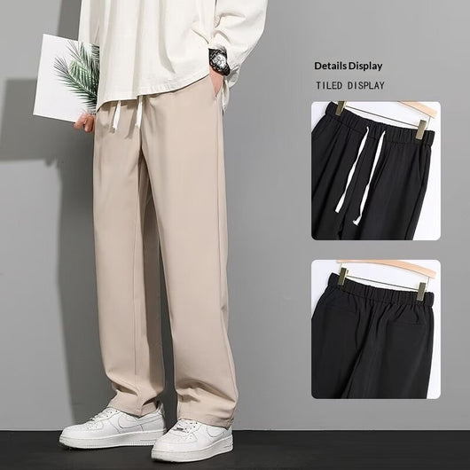 Pantalones Anchos Negro para Hombre - Primavera Otoño - Image 5