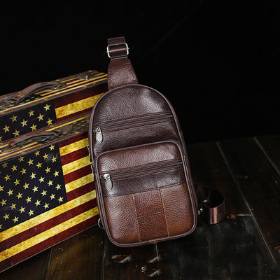 Bolso de Pecho Cuero Genuino para Hombre - Estilo Casual Premium - Image 12