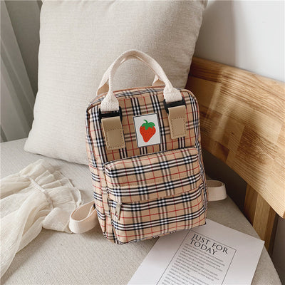 Mochila Infantil Cuadriculada con Diseño de Caricaturas - Image 13