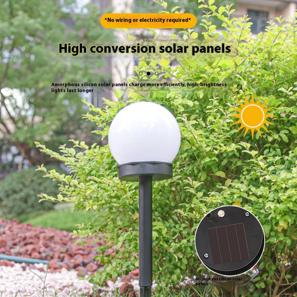 Lámpara Solar Esférica para Jardín con Enchufe