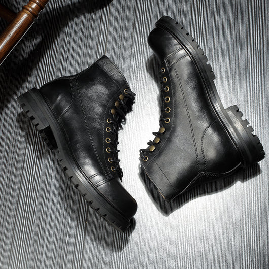 Botas Martin para Hombre Cuero Premium Alto Retro Forro Térmico Suela Reforzada - Image 4