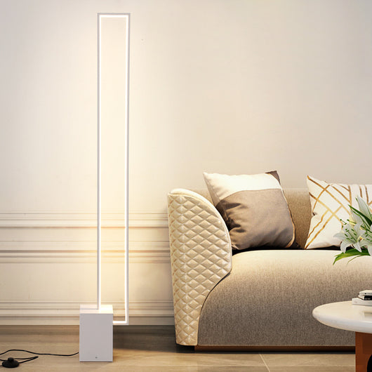 Lámpara de Piso Minimalista Base Cuadrada Luz Negra Moderna - Image 7