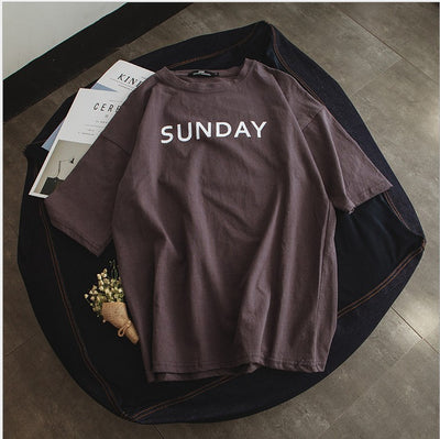 Playera Suelta Casual con Estampado Semanal para Hombre - Image 7